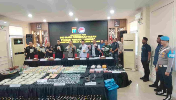 Selama 100 Hari, Polrestabes Medan Sita 156 Kg Sabu dan Bekuk 718 Tersangka