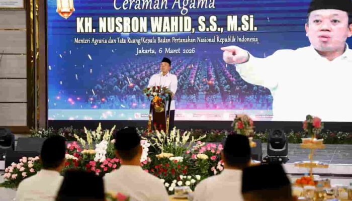 Menteri ATR/BPN Nusron Wahid Sampaikan Ceramah Nuzulul Quran di Korps Marinir TNI AL Cilandak