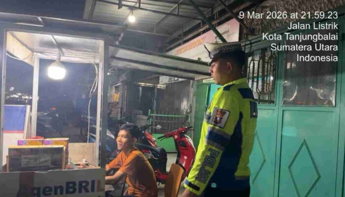 Hadirkan Rasa Aman, Sat Lantas Polres Tanjung Balai Gelar Patroli “Polantas Menyapa” di Malam Hari