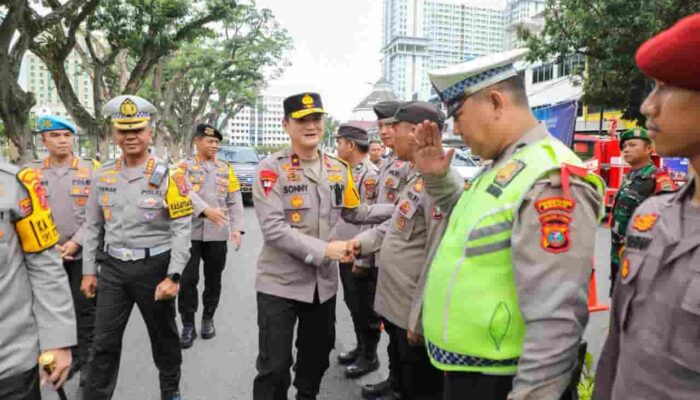 Wakapolda Sumut Cek Pos Terpadu Operasi Ketupat Toba 2026 di Lapangan Merdeka Medan