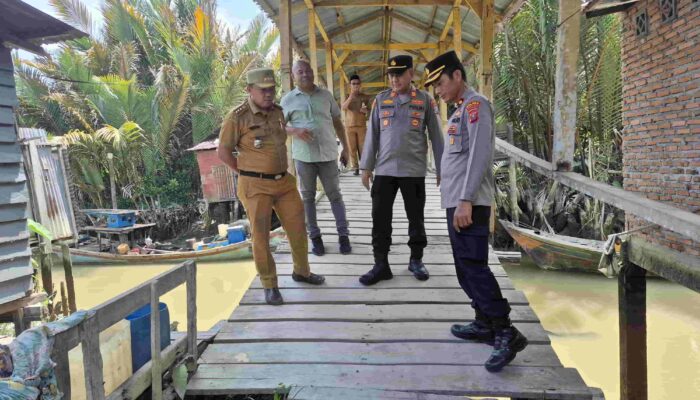 Dukung Program Pemerintah, Polres Tanjung Balai Survei Perbaikan Jembatan Merah Putih