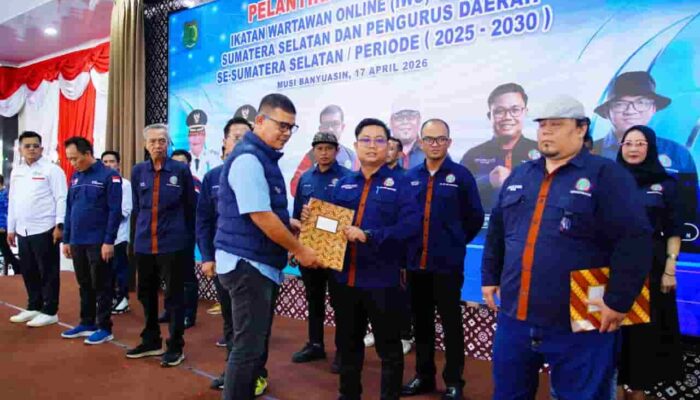 PW dan 5 PD se-Sumsel Resmi Dilantik, Teuku Yudhistira Adi Nugraha Ajak IWO Kontrol Lingkungan di Muba