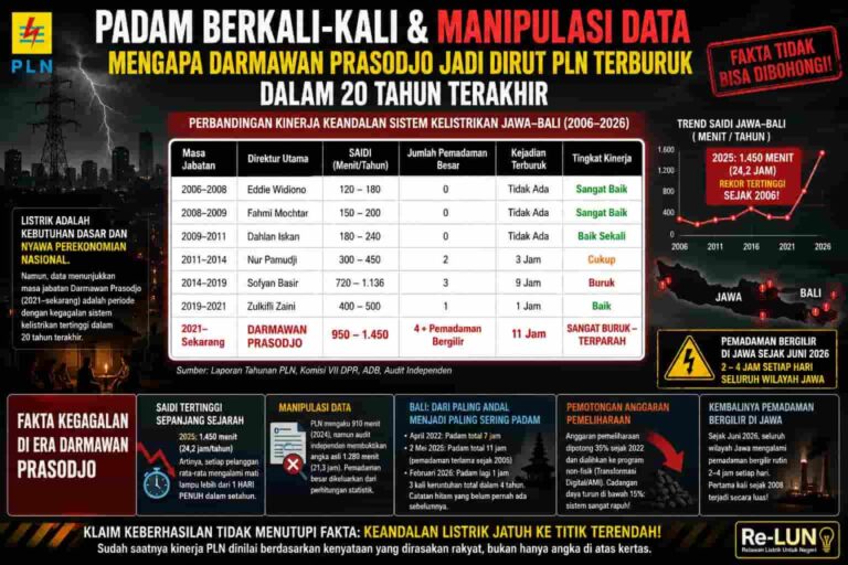 Padam Berkali – Kaliali Dan Manipulasi Data: Darmawan Prasodjo Jadi Dirut PLN “Terburuk” Dalam 20 Tahun Terakhir* Padam Berkali – Kaliali Dan Manipulasi Data: Darmawan Prasodjo Jadi Dirut PLN “Terburuk” Dalam 20 Tahun Terakhir*