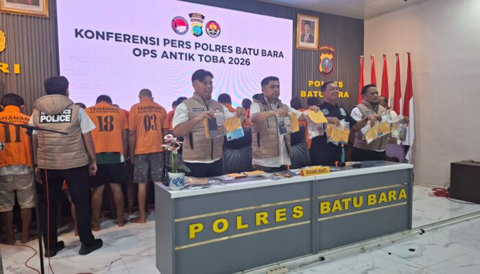 Sepanjang Operasi Antik Toba 2026, Satres Narkoba Polres Batubara Ringkus 33 Tersangka, 5 Diantaranya TO Polda Sumut