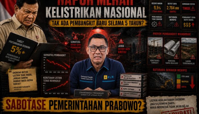 Diduga Dirut PLN, Sabotase Pemerintahan Prabowo, 5 Tahun Menjabat Tidak Ada Pembangkit Baru