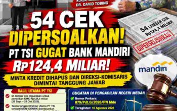PT Toba Surimi Gugat Bank Mandiri, Persoalkan Pencairan Rp124,4 Miliar Lewat 54 Cek