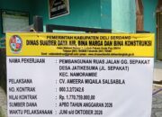 Proyek Jalan Rp1,77 M di Deli Serdang Disorot, Kades Jati Kesuma Diduga Terlibat
