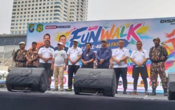 HUT ke-48 GM FKPPI, Ribuan Peserta Funwalk Meriahkan Lapangan Merdeka Medan